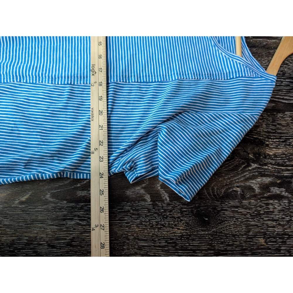 Soft Surroundings 2X 100% Pima Cotton Striped‎ Knit Tunic Ruffled Hem 215 - Picture 6 of 7